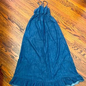 Denim maxi dress size small
